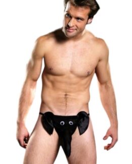 Lenjerie tanga erotica in forma de elefant cu trompa pentru barbati, Negru