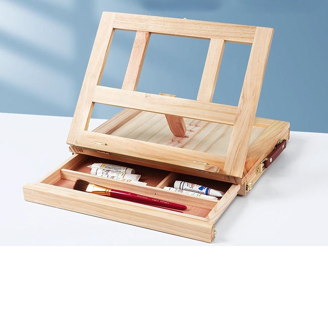 Sevalet pictura portabil 2 in 1 tip valiza, Crem