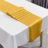 Traversa de masa, satin, dimensiuni 36 x 900 cm, material lavabil, utilizare versatila, Auriu Traversa de masa, satin, dimensiuni 36 x 900 cm, material lavabil, utilizare versatila, Auriu