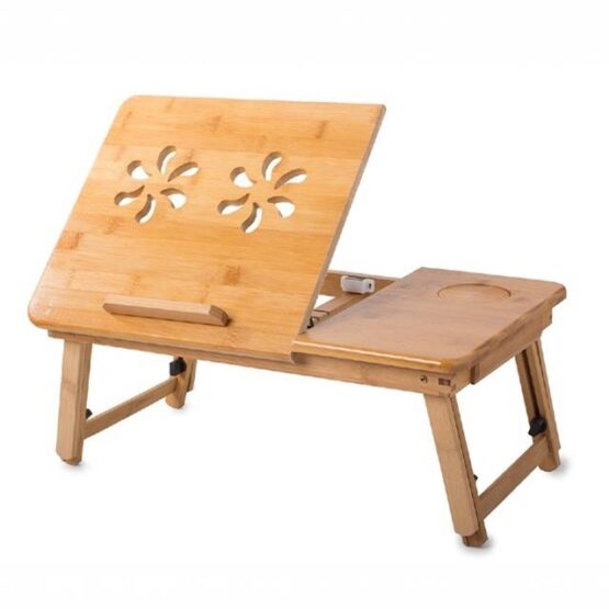 Masuta pliabila si ajustabila lemn de bambus 50x32.5x30 cm Bej