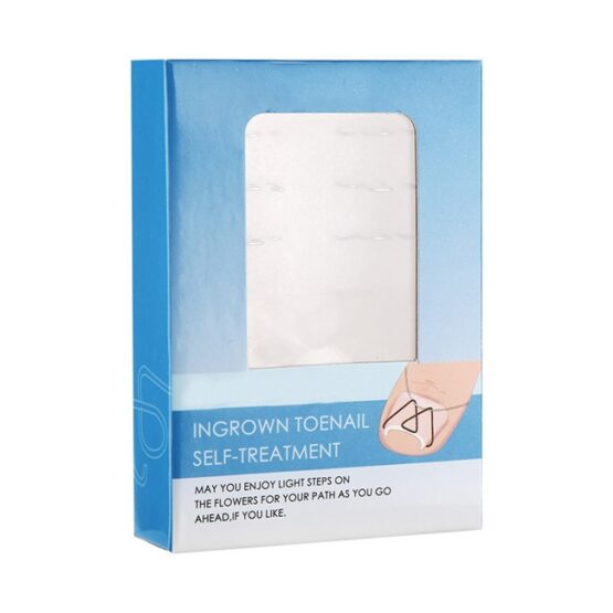 Set 6 piese corectoare si 30 benzi elastice pentru unghii incarnate, Argintiu