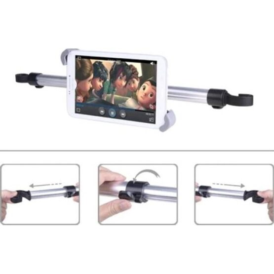 Suport auto tableta aluminiu/abs Negru/Argintiu
