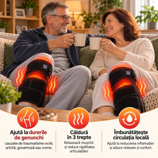 Genunchiera ortopedica cu incalzire KESNUP – ajutor la dureri de genunchi Cuplu varsta a treia folosind genunchiere cu incalzire KESNUP pentru dureri de genunchi cauzate de inflamatie reumatism, artrita, gonartroza, traumatisme vechi, vreme