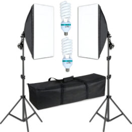 Set 2 lampi softbox 50 x 70 cm pentru studio, Negru