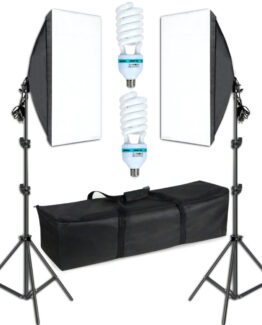 Set 2 lampi softbox 50 x 70 cm pentru studio, Negru