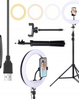 Lampa circulara profesionala ring light 240 W cu 180 LED-uri, Negru