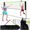 Fileu portabil pentru tenis, volei, badminton, tenis de picior, Verde / Negru