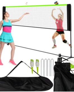 Fileu portabil pentru tenis, volei, badminton, tenis de picior, Verde / Negru