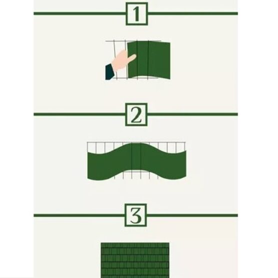 Banda de gard pentru gradina cu 25 cleme de fixare tip plasa, Verde