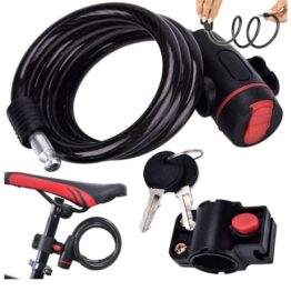 Lacat antifurt pentru bicicleta, motocicleta, trotineta electrica, scuter cu suport prindere sa, Negru / Rosu Lacat antifurt pentru bicicleta, motocicleta, trotineta electrica, scuter cu suport prindere sa, Negru / Rosu