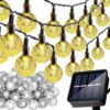 Ghirlanda becuri solare decorativa, 100 becuri lumina calda, 12 m, Transparent / Negru Ghirlanda becuri solare decorativa, 100 becuri lumina calda, 12 m, Transparent / Negru