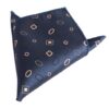 Batista de buzunar pentru sacou costum barbati, model geometric cu patratele si cerculete, Bej / Bleumarin Batista de buzunar pentru sacou costum barbati, model geometric cu patratele si cerculete, Bej / Bleumarin