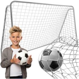 Poarta de fotbal pentru exterior cu dimenisunea 213 x 150 x 90 cm, Argintiu