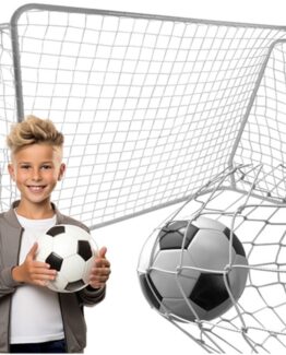 Poarta de fotbal pentru exterior cu dimenisunea 213 x 150 x 90 cm, Argintiu