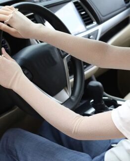 Set 2 manusi fara degete tip mansete acoperitoare pentru maini, Bej