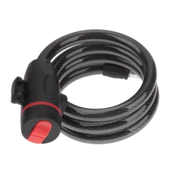 Lacat antifurt pentru bicicleta, motocicleta, trotineta electrica, scuter cu suport prindere sa, Negru / Rosu