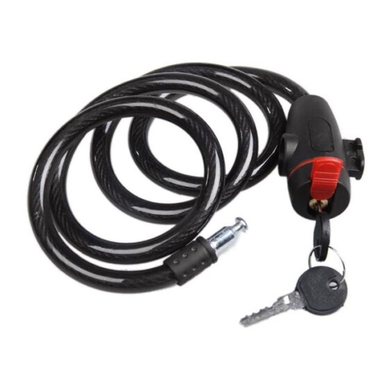 Lacat antifurt pentru bicicleta, motocicleta, trotineta electrica, scuter cu suport prindere sa, Negru / Rosu
