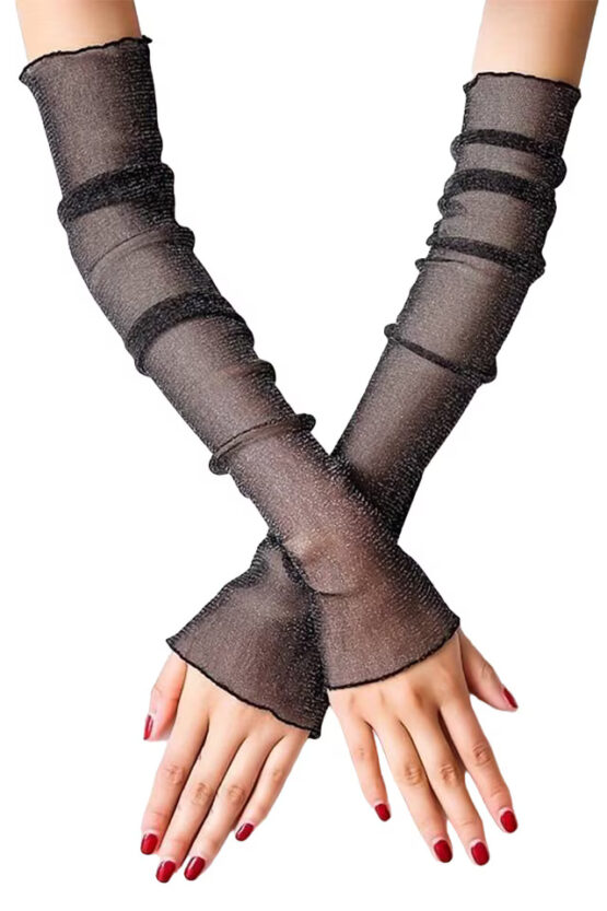 Set 2 manusi fara degete tip mansete acoperitoare pentru maini, Negru Set 2 manusi fara degete tip mansete acoperitoare pentru maini, Negru