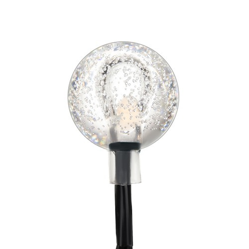 Ghirlanda becuri solare decorativa, 100 becuri lumina calda, 12 m, Transparent / Negru