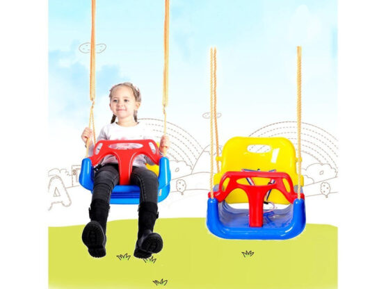 Leagan copii 3 in 1 de exterior si interior cu bara protectie detasabila, Multicolor Leagan copii 3 in 1 de exterior si interior cu bara protectie detasabila, Multicolor