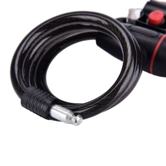 Lacat antifurt pentru bicicleta, motocicleta, trotineta electrica, scuter cu suport prindere sa, Negru / Rosu
