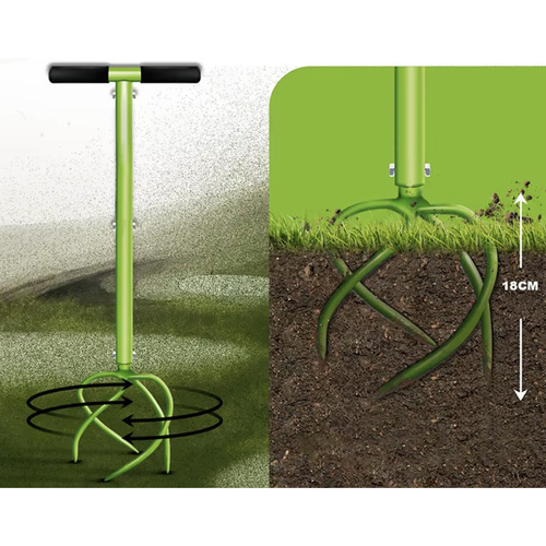 Cultivator manual pentru afanarea si aerisirea solului, Verde