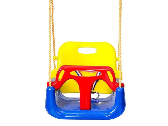 Leagan copii 3 in 1 de exterior si interior cu bara protectie detasabila, Multicolor Leagan copii 3 in 1 de exterior si interior cu bara protectie detasabila, Multicolor