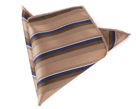 Batista de buzunar pentru sacou costum barbati, model dungat, Bej / Olive / Albastru Batista de buzunar pentru sacou costum barbati, model dungat, Bej / Olive / Albastru