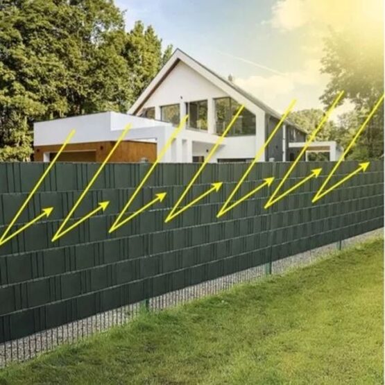 Banda de gard pentru gradina cu 25 cleme de fixare tip plasa, Verde