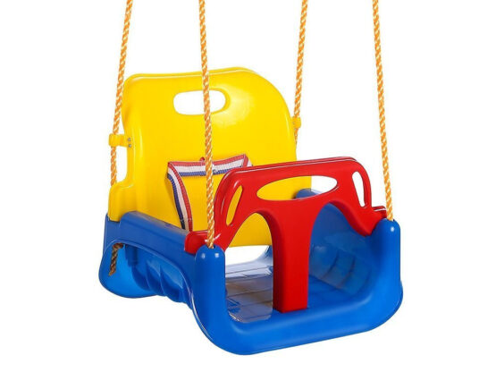 Leagan copii 3 in 1 de exterior si interior cu bara protectie detasabila, Multicolor Leagan copii 3 in 1 de exterior si interior cu bara protectie detasabila, Multicolor