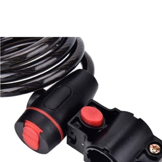 Lacat antifurt pentru bicicleta, motocicleta, trotineta electrica, scuter cu suport prindere sa, Negru / Rosu