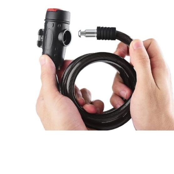Lacat antifurt pentru bicicleta, motocicleta, trotineta electrica, scuter cu suport prindere sa, Negru / Rosu