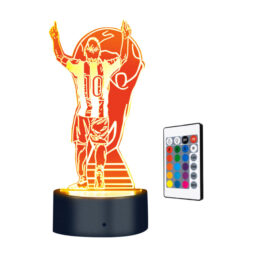 Lampa de veghe 3D LED cu holograma Leo Messi pentru copii, Negru Lampa de veghe 3D LED cu holograma Leo Messi pentru copii, Negru