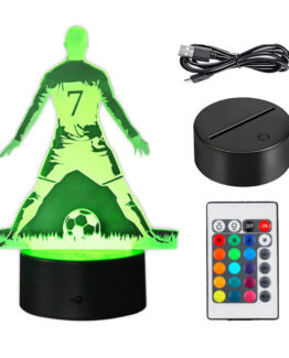Lampa de veghe 3D LED cu holograma Cristiano Ronaldo CR7 SIUU pentru copii, Negru