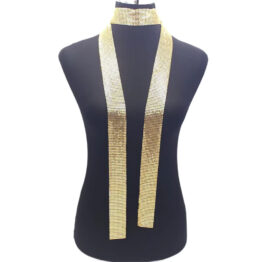 Esarfa metalica din plasa mesh, model glam-rock, Auriu Esarfa metalica din plasa mesh, model glam-rock, Auriu