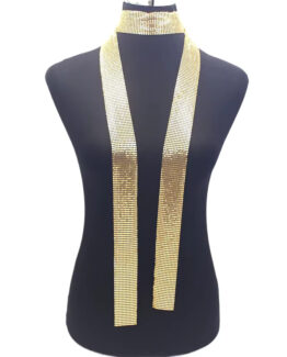 Esarfa metalica din plasa mesh, model glam-rock, Auriu Esarfa metalica din plasa mesh, model glam-rock, Auriu
