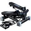 Stepper aerobic cu 2 corzi elastice si display cu afisaj electronic, Gri / Negru