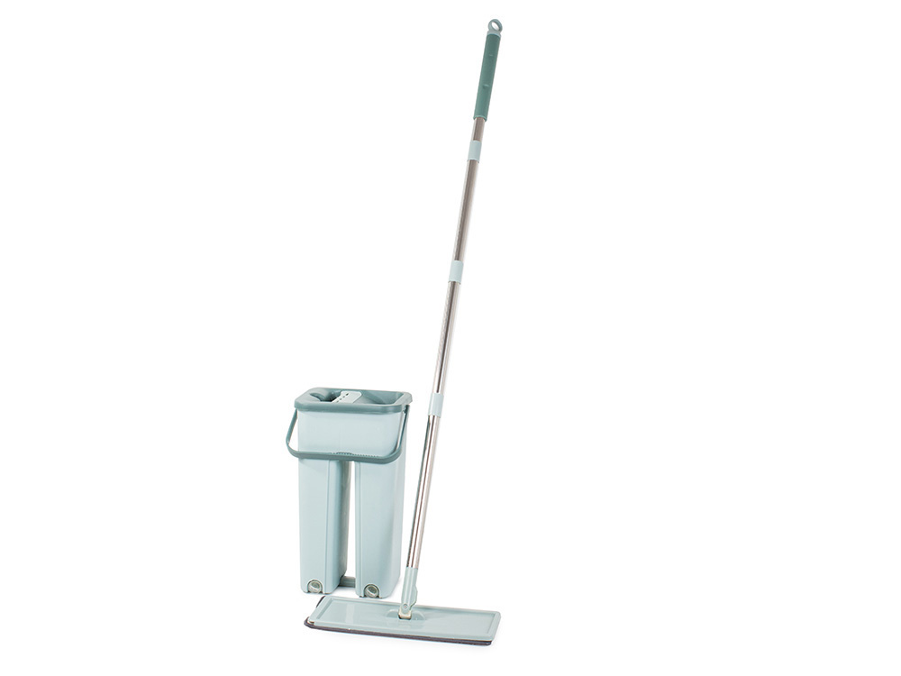 Set de curatenie mop si galeata cu storcator, curatare intensiva, absortie ridicata, Verde Mint