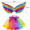 Costum unicorn, compus din bentita, aripioare si rochita stil tutu, Multicolor Costum unicorn, compus din bentita, aripioare si rochita stil tutu, Multicolor