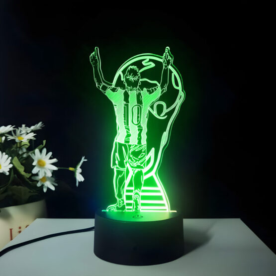 Lampa de veghe 3D LED cu holograma Leo Messi pentru copii, Negru