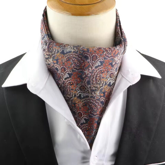 Esarfa ascot eleganta, stil elegant british gentleman, de ocazie, model print paisley, Multicolor Aramiu Esarfa ascot eleganta, stil elegant british gentleman, de ocazie, model print paisley, Multicolor Aramiu