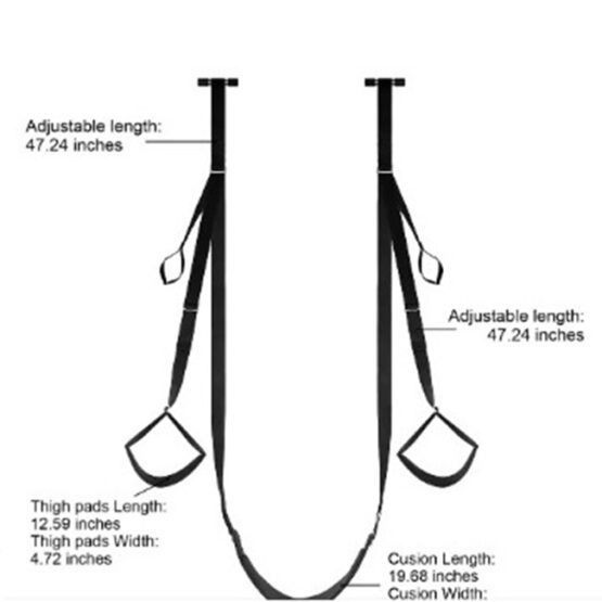 Sistem de catuse restraints BDSM, cu imobilizare si sustinere a corpului, Negru