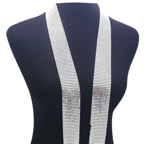 Esarfa metalica din plasa mesh, model glam-rock, Argintiu Esarfa metalica din plasa mesh, model glam-rock, Argintiu