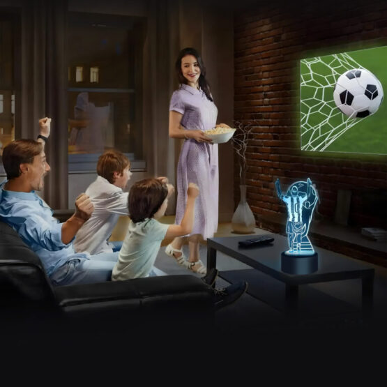 Lampa de veghe 3D LED cu holograma Leo Messi pentru copii, Negru