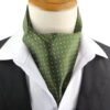 Esarfa ascot eleganta, stil elegant british gentleman, de ocazie, model picatele, Alb / Verde Kaki