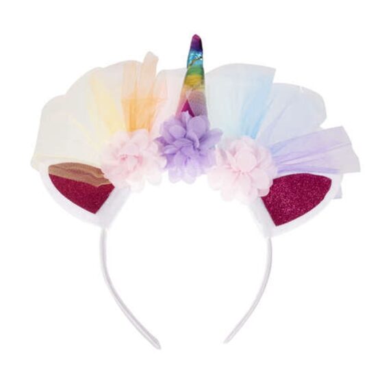 Costum unicorn, compus din bentita, aripioare si rochita stil tutu, Multicolor Costum unicorn, compus din bentita, aripioare si rochita stil tutu, Multicolor