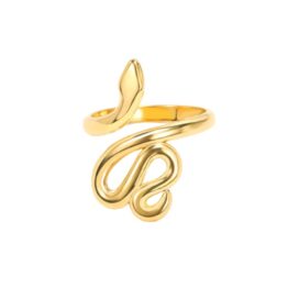 Inel sub forma de sarpe, masura 52-54 cm, din aliaj placat Gold Inel sub forma de sarpe, masura 52-54 cm, din aliaj placat Gold