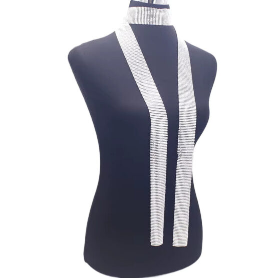 Esarfa metalica din plasa mesh, model glam-rock, Argintiu Esarfa metalica din plasa mesh, model glam-rock, Argintiu