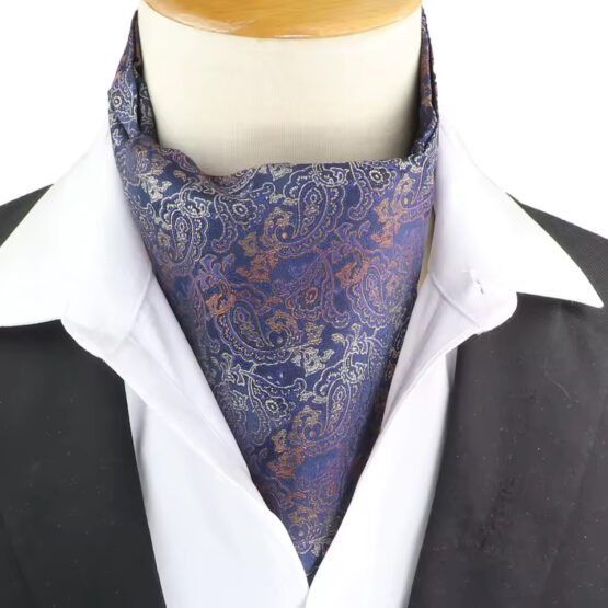 Esarfa ascot eleganta, stil elegant british gentleman, de ocazie, model print paisley, Multicolor Bleumarin Esarfa ascot eleganta, stil elegant british gentleman, de ocazie, model print paisley, Multicolor Bleumarin