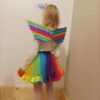Costum unicorn, compus din bentita, aripioare si rochita stil tutu, Multicolor Costum unicorn, compus din bentita, aripioare si rochita stil tutu, Multicolor